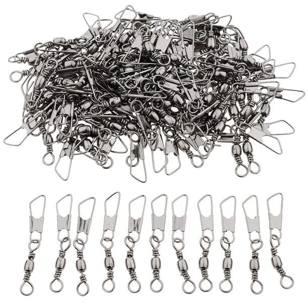 100 unids/set giratorio de barril de pesca con línea de pesca de señuelos de cobre a presión de seguridad Zulema Eslabones giratorios de cojinetes de bolas de pesca