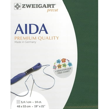 Precut Zweigart Stern-Aida 14 count Dark Green 3706/6037