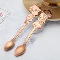 thumbnail image 3 of De Sopa De Café De Acero Inoxidable De Sopa Decoración De Boda Regalo Chico De Dibujos + Chica Oro rosa Baoblaze Cuchara de café de acero inoxidable, 3 of 8