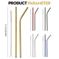 thumbnail image 3 of Colorful Reusable Stainless Drinking 304 Stainless Set Coated Metal Pipe Paper Card Packaging, 3 of 9