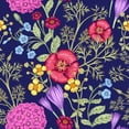thumbnail image 3 of Brightly Flowers on Blue Background Wallpaper Pre-Pasted - 25"W x 225"H, 3 of 3