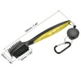 thumbnail image 2 of Uxcell Double Sided Retractable Cord Clip Dust Groove Cleaner Golf Club Brush Yellow, 2 of 6
