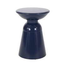 GDF Studio Soto Outdoor Metal Side Table, Navy Blue