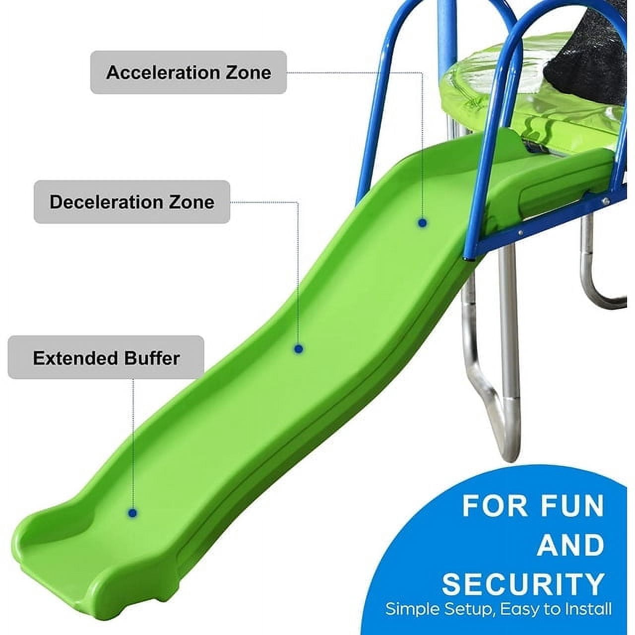 SOGES 12ft Trampolines with Slide and Swing, Basketball Hoop, 4–7 Kids