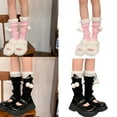 thumbnail image 2 of Milue Women Leg Warmers Ball Knit Leg Warmers Long Leg Socks JK Uniform Foot Cover, 2 of 20