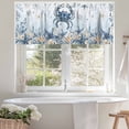 thumbnail image 4 of Ocean Crab Valances for Windows Blue Yellow Sea Star Shell Coral Gradient Blue Valance Curtains Rod Pocket Bathroom Small Window Treatments for Kitchen Living Room Bedroom, 54"x18", 4 of 7