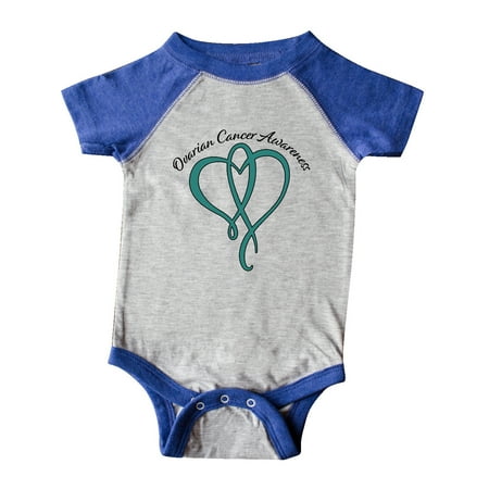 

Inktastic Ovarian Cancer Awareness with Teal Heart Ribbon Gift Baby Boy or Baby Girl Bodysuit