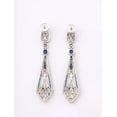 thumbnail image 5 of Dazzlingdaimonds Jewels 925 Sterling Silver 1.00 Ct Round Cut Sapphire & Diamond Drop Earring's 14K White Gold Plated For Women's, 5 of 5