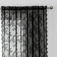 thumbnail image 4 of Bazaahm Black Rose Lace Sheer Curtains for Farmhouse Living Room 84"L x 55"W Filtering Vintage Floral Sheer Window Curtain Panels,Rod Pocket,2 Panels, 4 of 7
