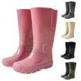 thumbnail image 4 of XIMIN Women’s Fashion Mid-Calf Rain Boots Slip-Resistant Outsoles Durable Flexible PVC Boots Outdoor Anti-Slip Waterproof Platform Height Increasing Heel Shoes, 4 of 6