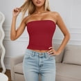 thumbnail image 2 of Landzoo One Women's Tube Top Sleeveless Stretchy Camisole Removable Padding Strapless Shirt For Layering And Outerwear Cozy Stylish Basic Tube Tops, 2 of 8