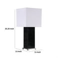 thumbnail image 5 of 25 Inch Table Lamp, Square White Shade, Modern Black Crocodile Pattern Base, 5 of 6