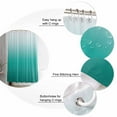 thumbnail image 3 of Cyan Turquoise Shower Curtain, 48" x 72", Gradient Waterproof Bathroom Curtain Washable Shower Curtain Set with 12 Hooks, 3 of 6