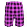 thumbnail image 6 of Naloa Purple Black Buffalo Plaid Men's Beach Shorts, Surfing shorts, Swim trunks, Quick Dry Swim Trunks for Surfing Beach Fun - Large, 6 of 9