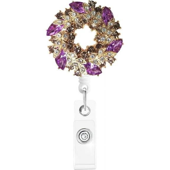 Sparkling Rhinestone Retractable Badge Reel for Nurses, Doctors, Students - Flexible 24" Cord, Alligator Clip, Fun Designs