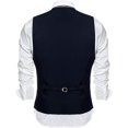 thumbnail image 3 of HAOMEILI Men's Formal Suit Vest Slim Fit Casual Business Dress Waistcoat Vest, 3 of 3