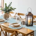 thumbnail image 6 of Aqua Striped Round 13 Inch Placemats Set of 6, Modern Farmhouse Blue White Stripes HeatResistant Non Slip Place Mats for Dining Table, Wipeable Braided Kitchen Table Mats for Housewarming, 6 of 9
