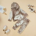 thumbnail image 2 of Babibeauty 2PCS Toddler Kid Baby Boy Tie Dye Pants Set Hoodie Pocket Top Long Pants Outfits Clothes, 2 of 7