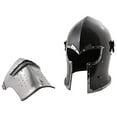 thumbnail image 4 of Viking Visored Barbuta Battle Knight Helmet Black Medieval Helm Armor SCA LARP Replica Costume Rustic Vintage Home Decor Gifts, 4 of 4