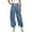 Blue-01, variant on REALiKUN Women Baggy Barrel Jeans High Waisted Drawstring Bow Tie Cargo Jean Retro Wide Leg Ankle Denim Joggers