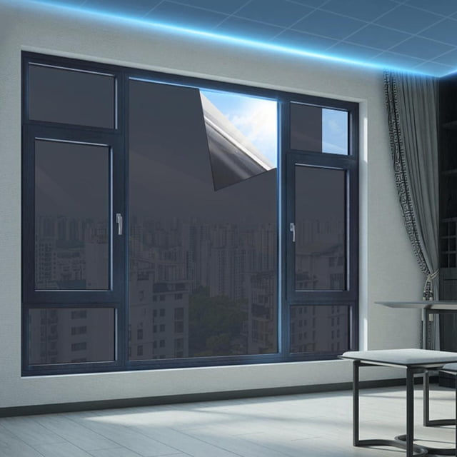 One Way Mirror Window Film for Privacy 30x100cm, Reflective Tint for Heat Control and Sun Blocking, Easy Installation for Home and Office