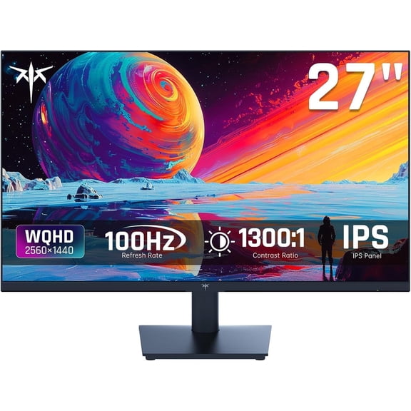 KTC 27 Inch QHD (2560x1440) 100Hz Computer Monitor - IPS Panel, Anti-Blue Light Screen, 100% High Color Gamut, 123% sRGB, Support FreeSync and G-Sync, PC Monitor for Casual Gaming and Working