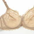 thumbnail image 5 of Xijirk Women Sheer Lace Underwire Bra Thin Cup Bow Adjustable Shoulder Strap for Everyday Wear,Khaki,100C, 5 of 6