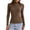 299#Brown, variant on Womens Modal Ribbed Long Sleeve Mock Neck Tees Lettuce Trim Fitted Slim Fall Warm Basic Layering Shirts Yellow L