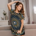 thumbnail image 3 of Naloa Dot Mandala Print Women Nightgowns,Womens Loungewear,Short Sleeve Sleepwear,Comfy Ladies Nightdress, 3 of 6