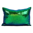 thumbnail image 1 of Saro 618.TE1624B Coussin Décoratif Réversible Sirène à Paillettes en Poly - Sarcelle - 16 Po x 24 Po, 1 of 1