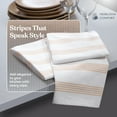 thumbnail image 4 of HEIRLOOM COMFORT Beige Stripe Kitchen Towels, 3 Pack, 100% Cotton, Super Absorbent and Quick Dry, Multi Pin Striped Towel Set, Durable Dish Cloths for Kitchen Use, Cleaning & Drying Dishes, 4 of 7