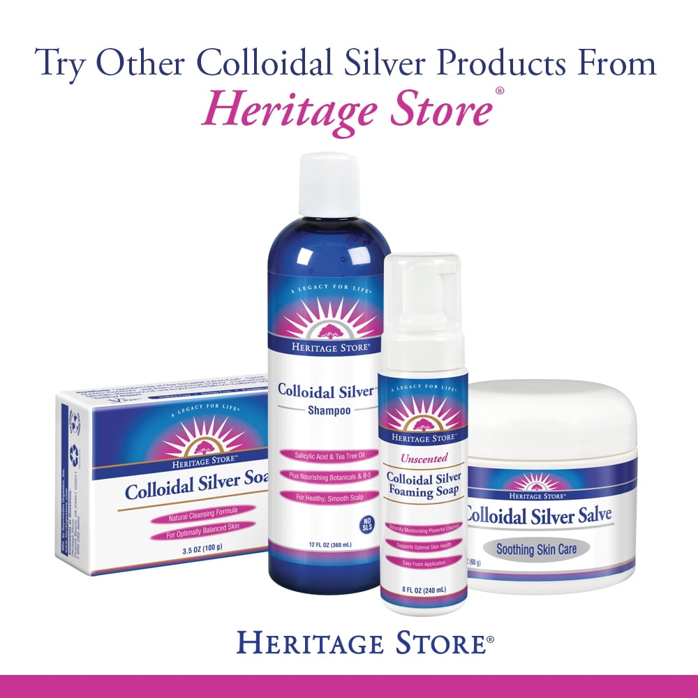 Heritage Store Colloidal Silver Foaming Liquid Soap | Gentle ...