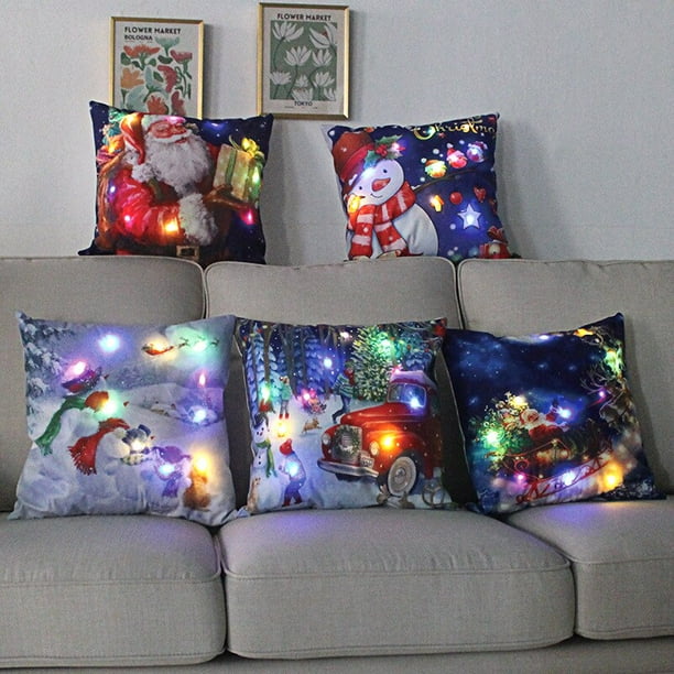 Funda de almohada de Navidad con luces LED decoracion de habitacion regalo de Ano Nuevo para ninos 45 cm Bodega Aurrera en linea
