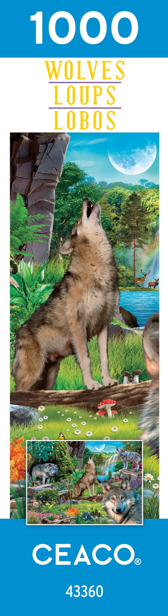 Ceaco 1000-Piece Wolves Wolves in Nature Interlocking Jigsaw Puzzle