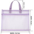 thumbnail image 2 of Mesh Document Bag with Handle, Double-Layer Zipper Design is Convenient to Carry Documents to and from The Office and Home, Can Hold A5 Documents, Mobile Phones, Wallets and Other Items,Purple, 2 of 3