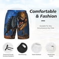 thumbnail image 3 of Fotbe Starry Night Charging Dinosaur Traje de Baño para Hombre – Shorts de Natación de Secado Rápido con Forro y Bolsillos-Large, 3 of 6