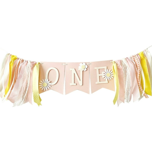 Birthday Decorations for Baby Little Daisy 1st Birthday High Chair Banner Theme Party Supplies Smash Cake Photo Props