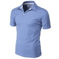 thumbnail image 2 of H2H Mens Cool Dry Compression Short Sleeve Polo T-Shirts LIGHTBLUE US M/Asia L (CMTTS268), 2 of 6
