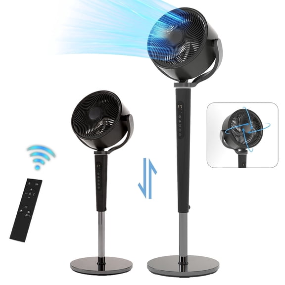 Pedestal Fan with 16 Speeds & 5 Modes,39-46" Adjustable Height Floor Fan Equipped Led Light,120°Oscillating, Free Standing, 12H Timer, Remote Control