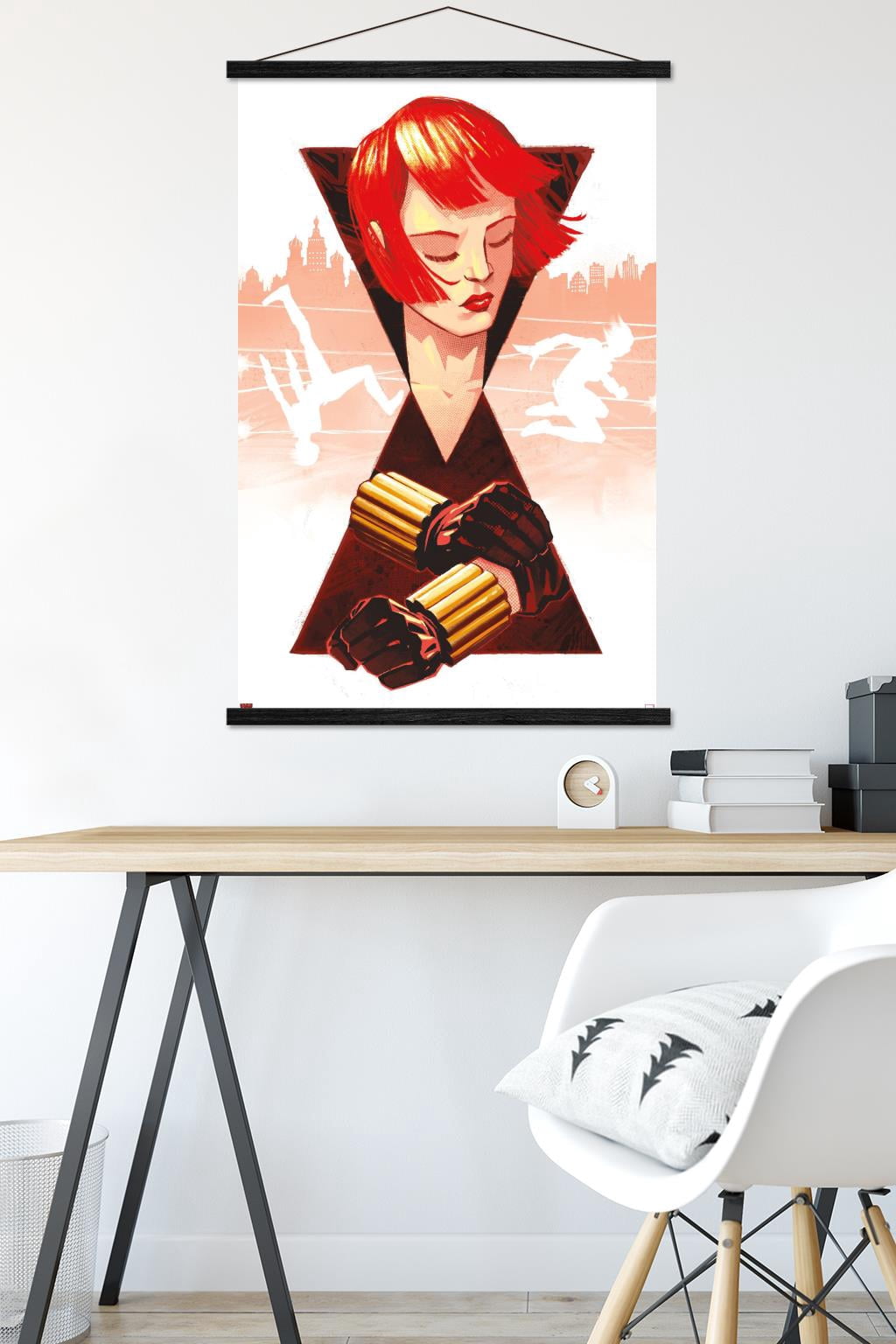 Marvel - Black Widow by Dan Thompson Wall Poster with Wooden Magnetic Frame, 22.375" x 34"