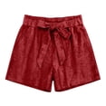 thumbnail image 6 of Hvogkswy Shorts for Women Bow-Tie Elastic Waist Shorts with Pockets Soft Loose Fashion Vintage Summer Beach Vacation Casual Shorts, 6 of 6