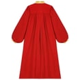 thumbnail image 4 of Zaldita Boys Girls Muslim Arabic Thobe Long Sleeve Arabic Abaya Kaftan Gold Trim Choir Robe Church Worship Red 8, 4 of 5