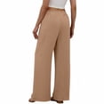 thumbnail image 5 of YuXingFu Womens Solid Tie Wide Leg Long Pants Khaki XL, 5 of 7