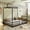Black, variant on Euroco 3-in-1 Convertible Montessori Metal Bed, Toddler Bed, Floor Bed, Platform Bed,Modern Minimalist Design Canopy Bed Flame, Easy Assembly, Full Size, Black
