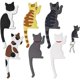 thumbnail image 1 of Set of 6 cat-shaped refrigerator magnets for kitchen, office, photo, me, 1 of 5