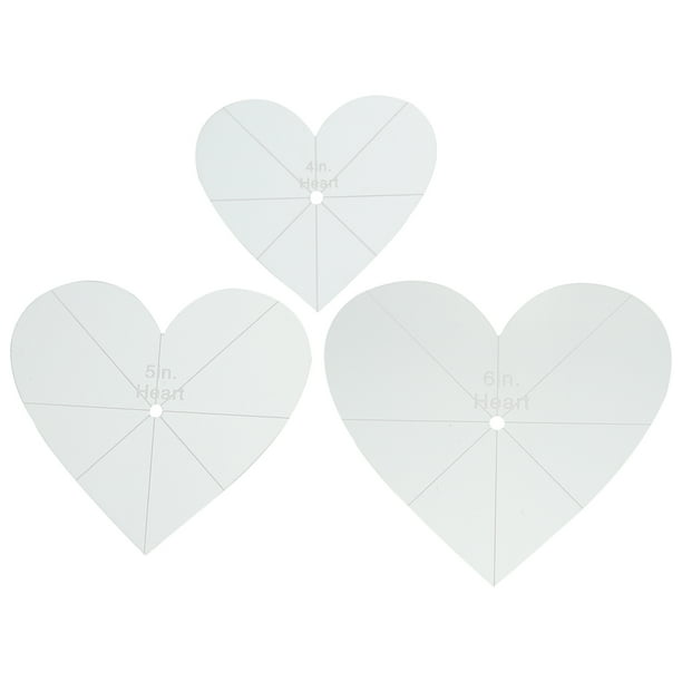 Juego de 3 reglas acrílicas para patchwork, reglas de costura profesionales, regla sencilla con forma de corazón.