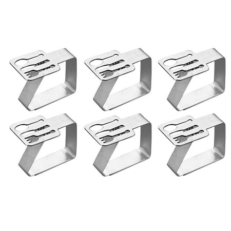 

Outfmvch Hooks 6PC Stainless Steel Tablecloth Tables Cover Clips Holder Clamps Party Tool