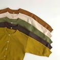 thumbnail image 5 of IVEYRTF Kids Sweater Solid Color Spring Fall Long Sleeved Fleece Knit Button Cardigan Long Sleeved Round Neck Soft Sweater for Children 3-8 Years(Coffee,6 Years), 5 of 7