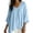 Light Blue, variant on Feancey 3/4 Batwing Sleeve Tops for Women V Neck Casual Oversized T-Shirts Flowy Asymmetric Hem Summer Blouse Solid Color Tunic Shirt Vacation Outfit Army Green L