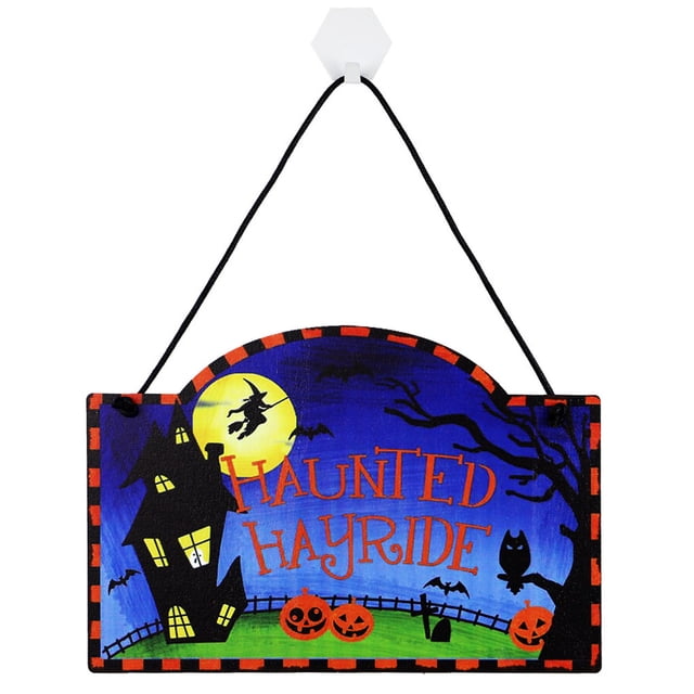 Toystoory Letrero colgante para puerta de Halloween, colgador de calabaza decorativo feliz de madera, accesorios de placa para ventana, colgante para Kits de decoración para fiestas Tipo 6 Toystoory HA063925-06